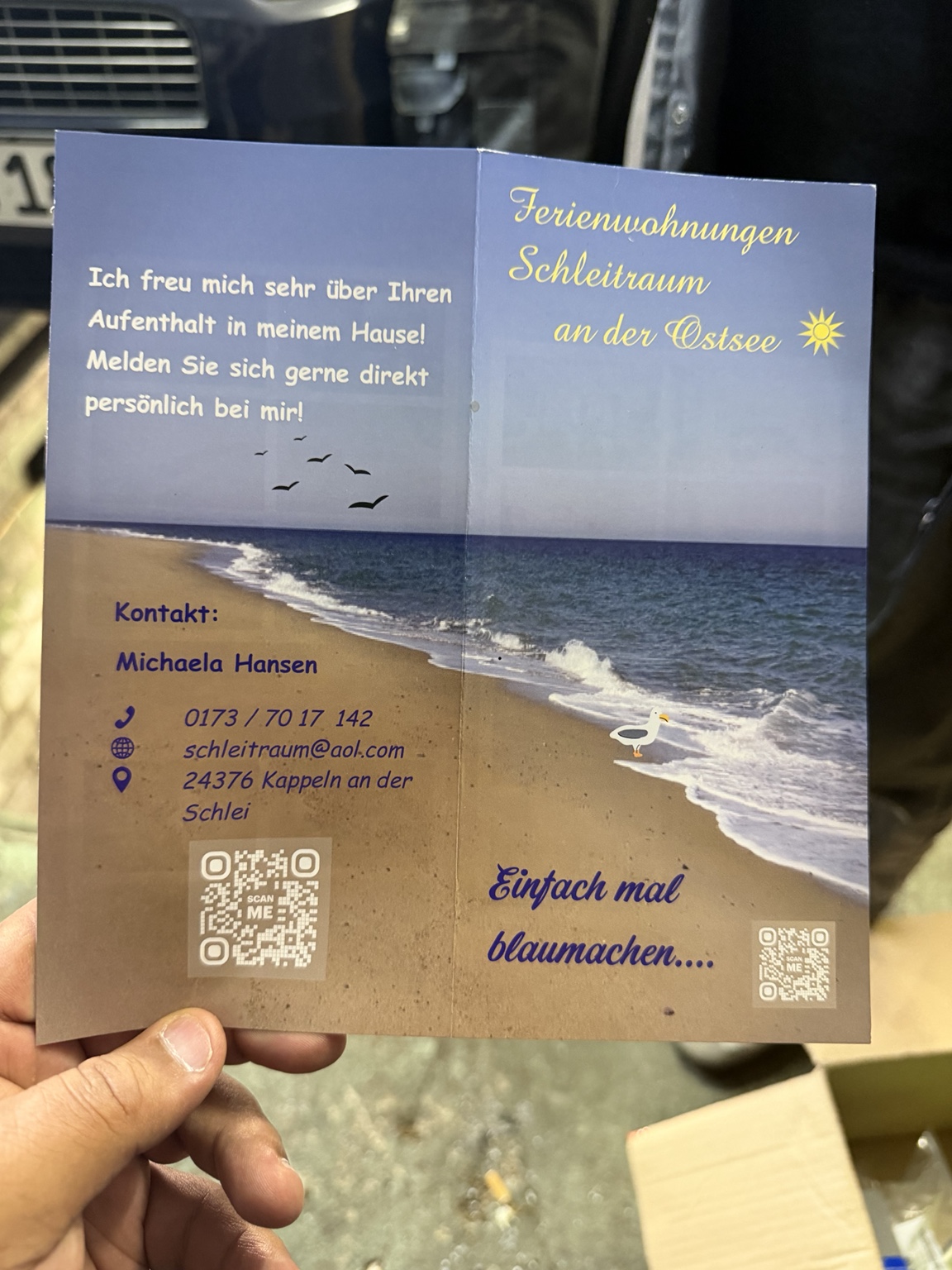 Kontaktflyer Ferienwohnungen Schleitraum